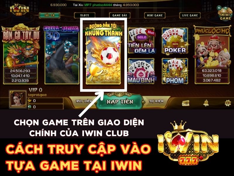 Tựa game Đường Dẫn Tới Khung Thành tại giao diện Iwin