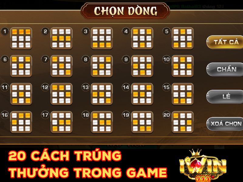 Các dòng thưởng trong game